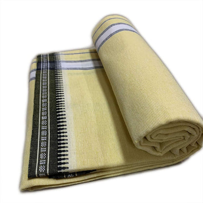 Prakasam Cotton Mens Colour Thalapathi Border Single Dhoti/Size1.28X2.00 Mtrs/Combo Pack Of 2 Dhoties