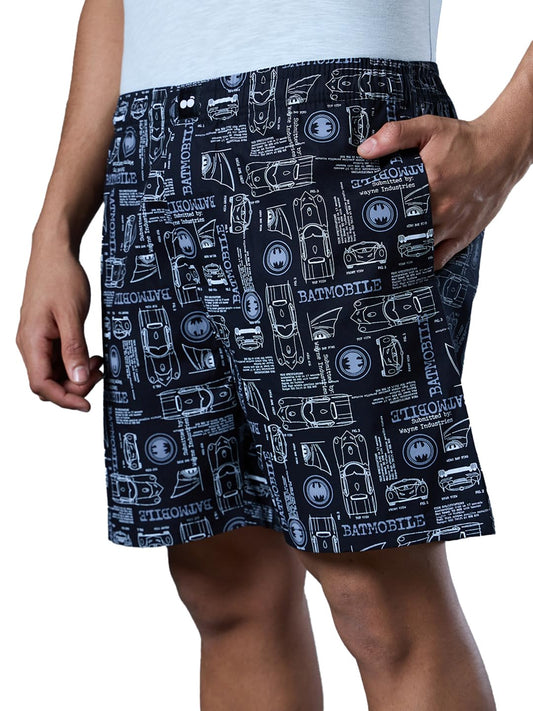 Bewakoof Mens All Over Printed Regular Fit Cotton Boxers_628775_Black_XL