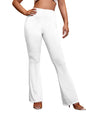 AVANOVA White Womens Yoga Dress Pants Stretchy Work Slacks Business Casual Office Flare Bell-Bottom/Boot-Cut Elastic Waist Regu