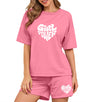 SHODOX Womens Cotton Blend Printed Tshirt and Shorts Co-ords Set (Pack of 1)