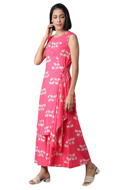 W Dark Pink Novelty Stylised Jumpsuit for Women
