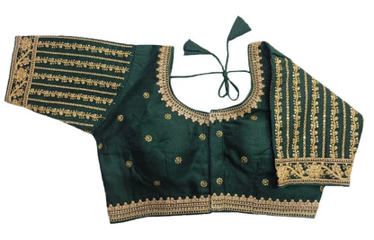 Vihu Fashion Womens Readymade Blouse Embroidery Multi Coding Gold Thread Indian Ethnic Designer Stitched Readymade Saree Half S