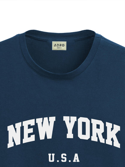 ADRO Mens Solid Regular Fit T-Shirt (RN24-NEW-SB_Teal