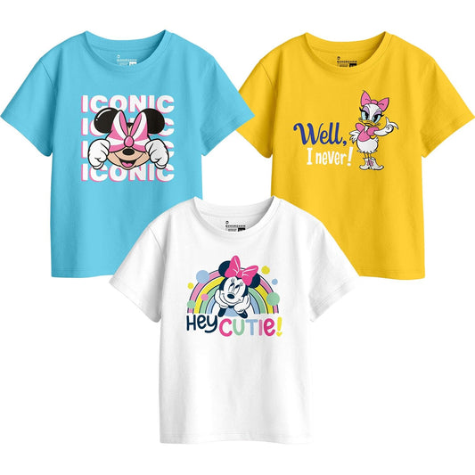 Bon Organik Girls Regular Fit T-Shirt (BON11436_Multi