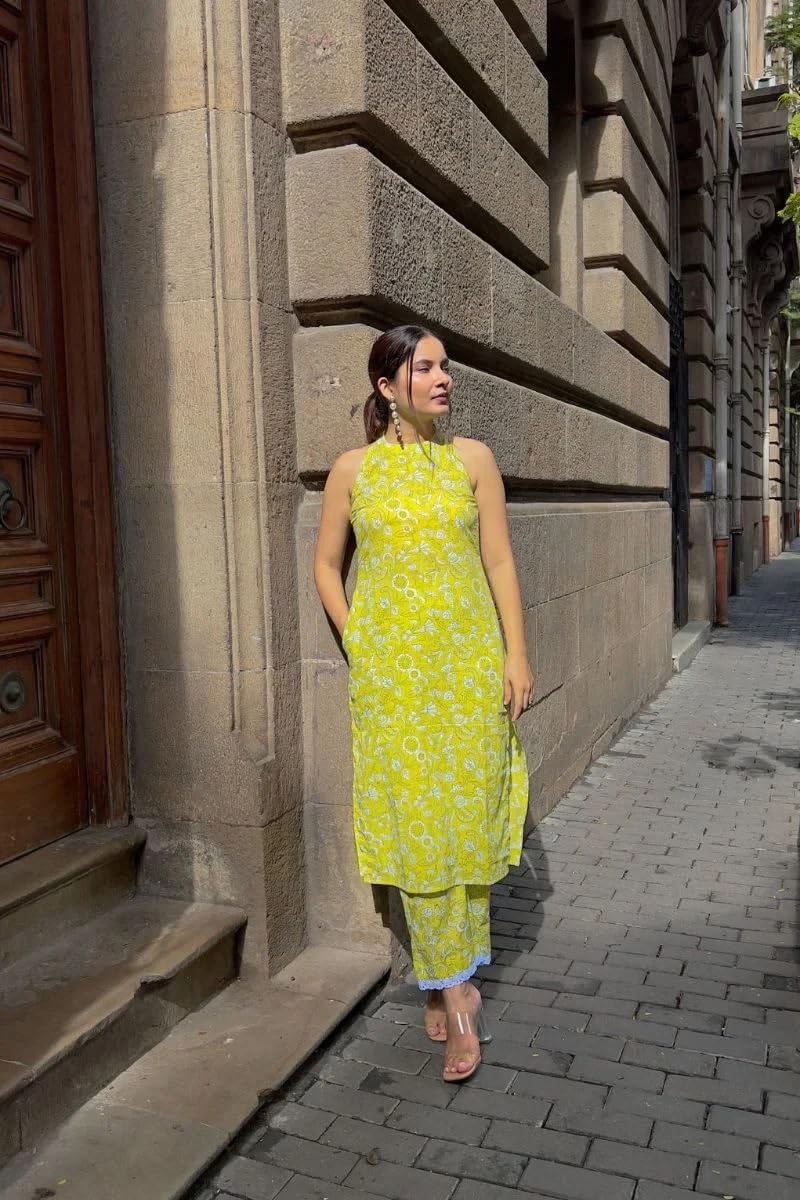 Leriya Fashion WomenS Rayon Regular Kurta Set (Lf-K2721&P143_Yellow