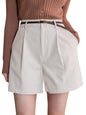 Greciilooks WomenS Western Shorts  Trendy Knee Length Casual Bottoms | Relaxed Fit Summer Shorts For Girls & Women Cream