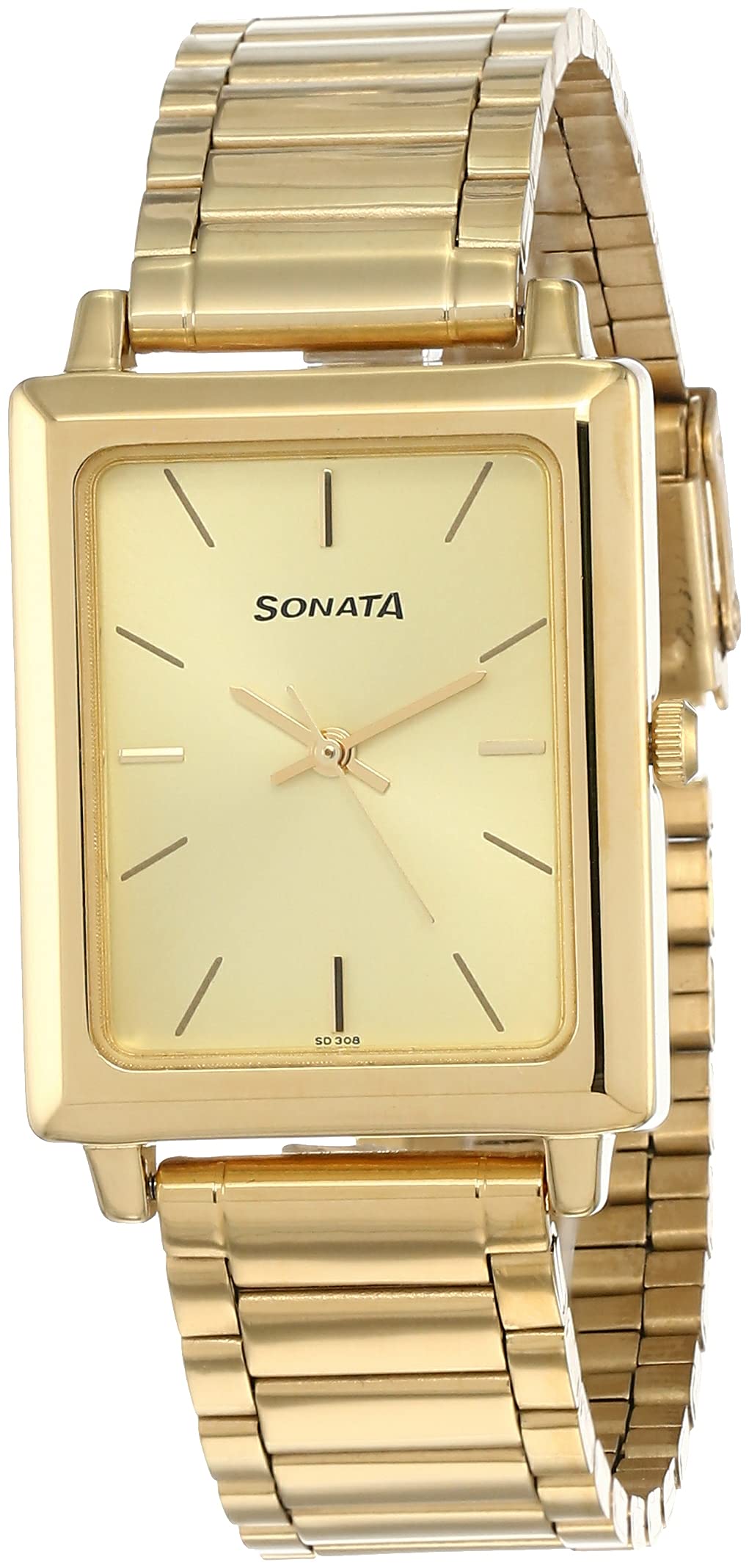 Sonata Analog Gold Dial MenS Watch - 7078Ym02