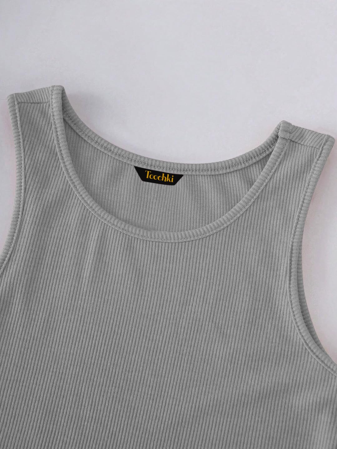 Toochki Tops for Woman | Spandex Top | Crop | Short | Western | for Jeans | Sleeveless | Stretchable | Grey