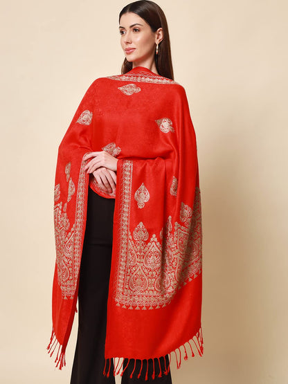 Womens Shalimaar Kashmiri Aari Embroidery Stole (Size: 71X203 CM)