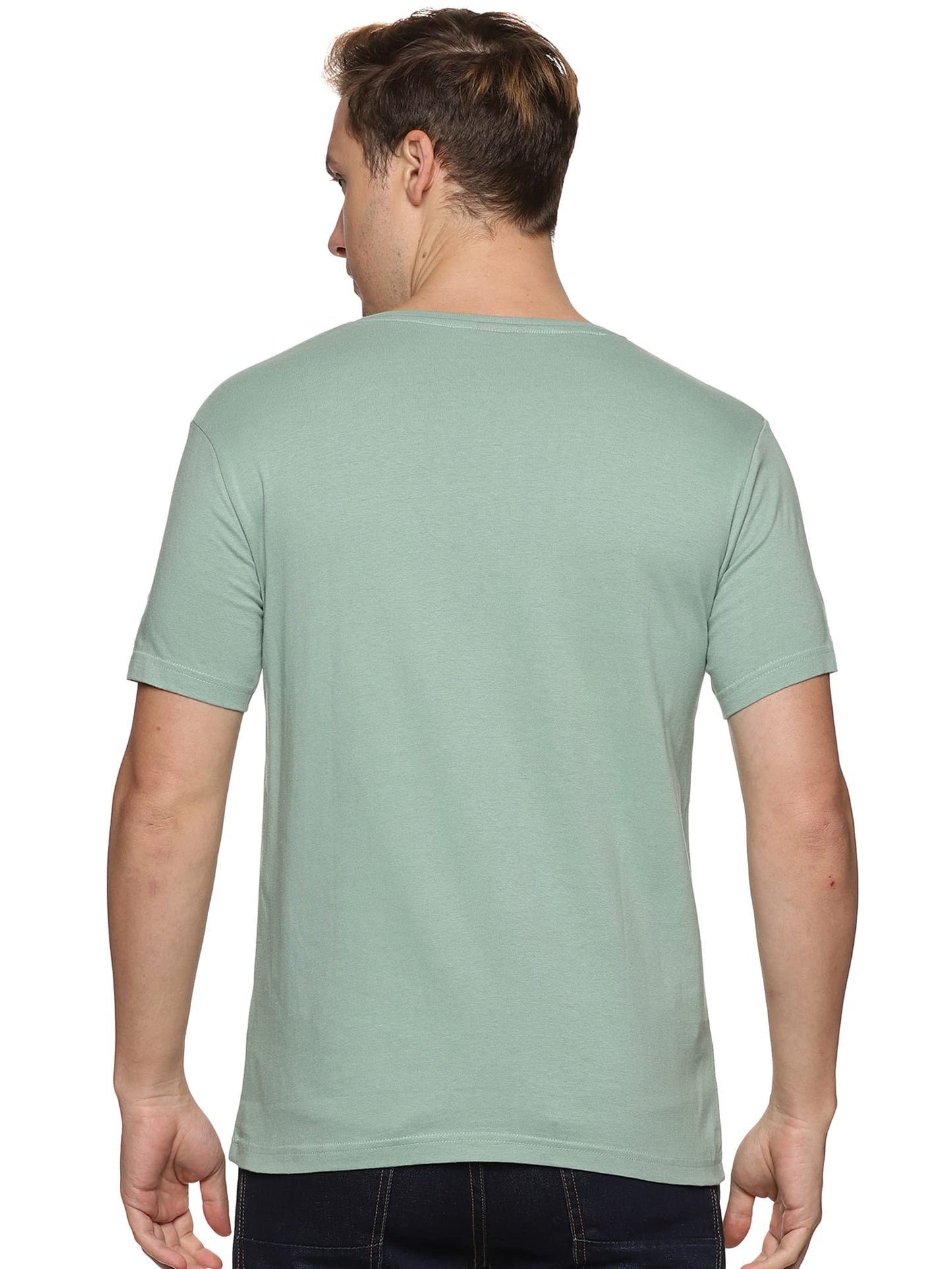 ADRO Men's 7 Number Design Printed T-Shirt (RN23-M-777-PT_Pista)