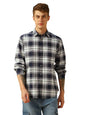 Dennis Lingo Men Blue Checks Cotton Regular Fit Full-Sleeve Shirts
