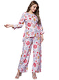 Leriya Fashion Women Ethnic Kurta Set | Rayon Co-Ord Set | Fancy Pajama Set | Pack of 2 | Floral Printed Top & Pant Set | Full Pair Set | A-line Kurta Set for Women |