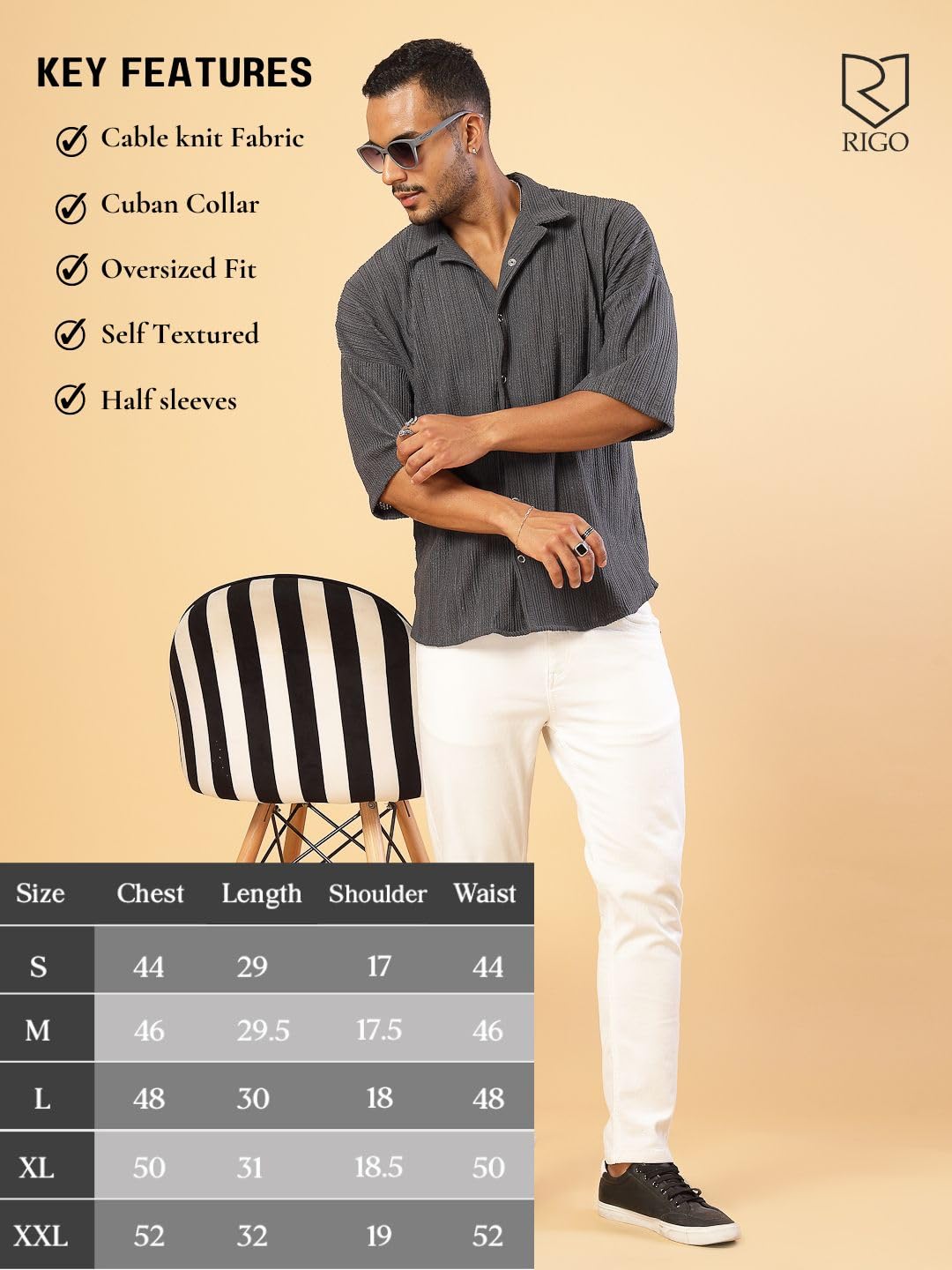 Rigo Cotton Oversized Shirts for Men | Half Sleeves Hawaiian Shirts for Men | Summer Oversized Shirts Shirt for Men | Oversized