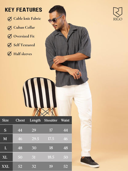 Rigo Cotton Oversized Shirts for Men | Half Sleeves Hawaiian Shirts for Men | Summer Oversized Shirts Shirt for Men | Oversized