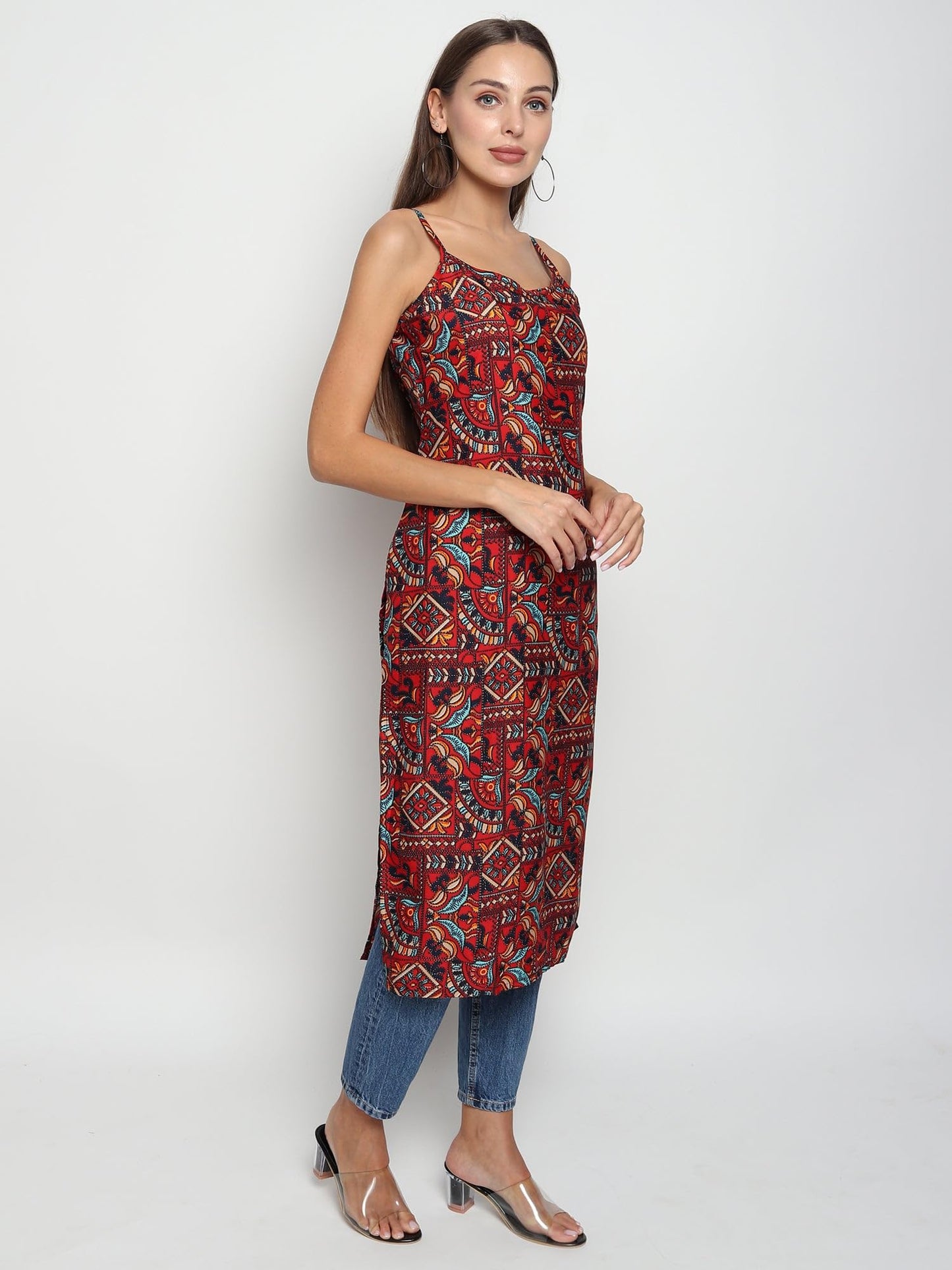 Patlani WomenS Micro Crepe Full Stitched Kurti. Maroon
