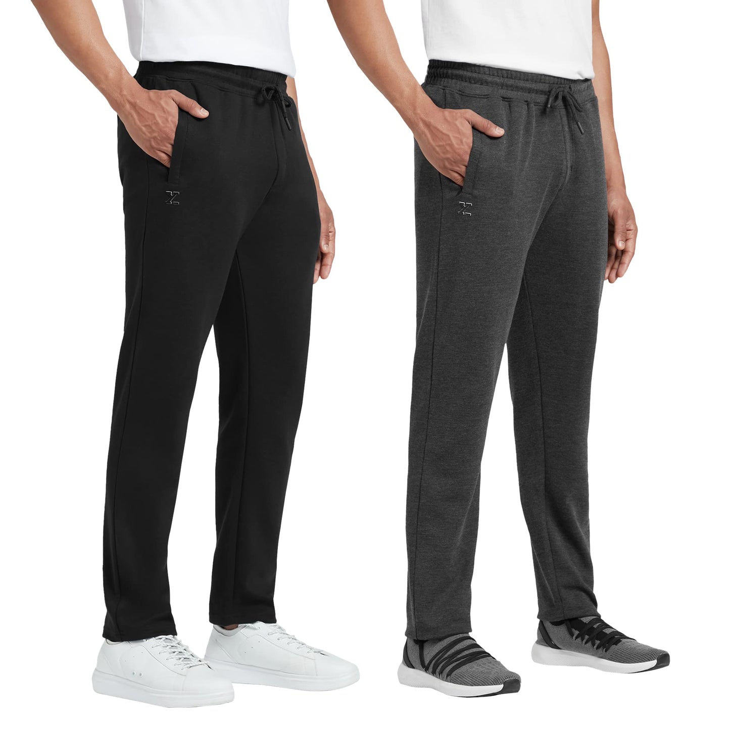 XYXX Athleisure Mens Cotton Track Pants - Relaxed Fit, Ultra Smooth, Sweat Absorbent Code Loungewear with Zippered Pockets, Per
