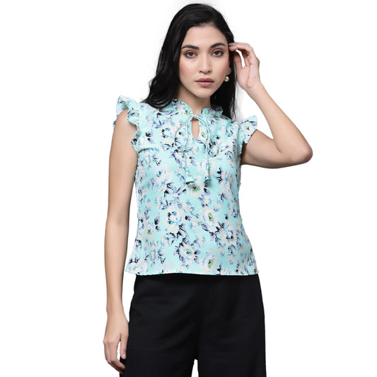 OOMPH! Sleeveless Tops for Women, Green - mt479