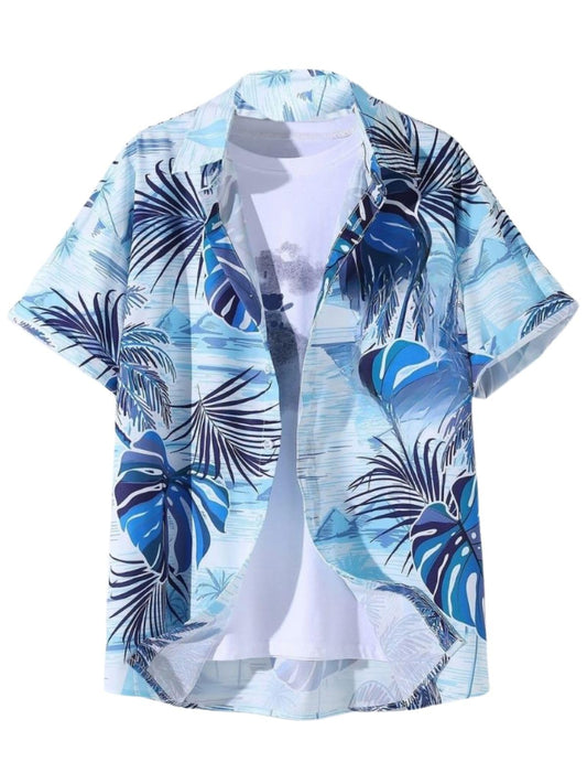 Leriya Fashion MenS Printed Regular Fit Shirt Blue