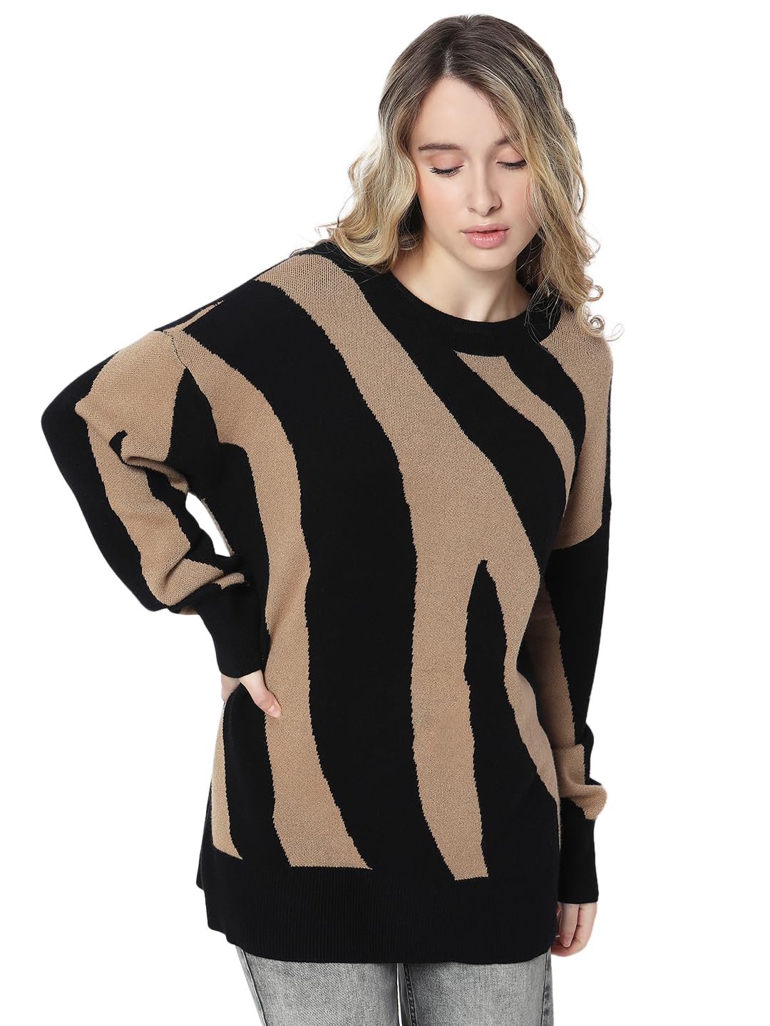 Vero Moda Womens Relaxed Fit Black Sweater