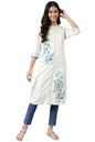 Aurelia Women White Rayon Geometric Printed Straight Kurta_22Aua13362-504134_S