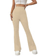 Shasmi Skin Beige Womens Yoga Dress Pants Stretchy Work Slacks Business Casual Office Flare Bell-Bottom/Boot-Cut Elastic Waist