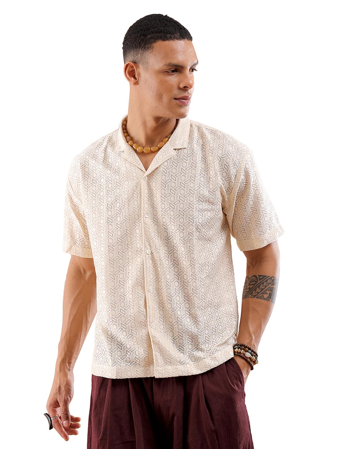 The Indian Garage Co Mens Relaxed Fit Shirt (1023-SHWKRS-05_Black