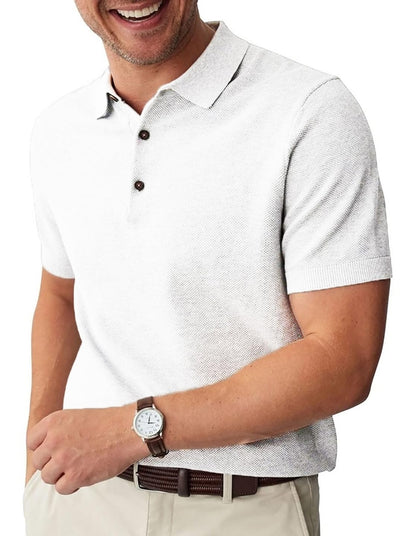 Kotty MenS Polo Neck Cotton Blend T-Shirt Off White
