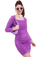 Ketch Women'S Polyester Blend Bodycon Knee Length Dress (Khj6000326_Purple
