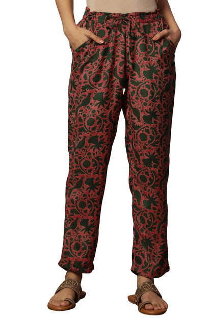 Folksong Strechable Straight Pants for Women | Trousers for Women | W for Woman
