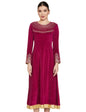 Pink Zari Embroidered Long Dress