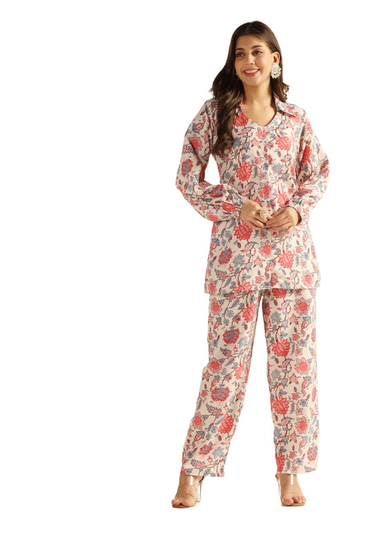 Leriya Fashion Ethnic Co Ord Set | Casual Wear Pant Top Set | Fancy Co-Ord Set | Full Pair Set | Women Kurta Sets Kurtis | Pack