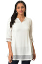 Aurelia Women's Solid Loose White Rayon Texutured Kurti (23FEA30324-602408