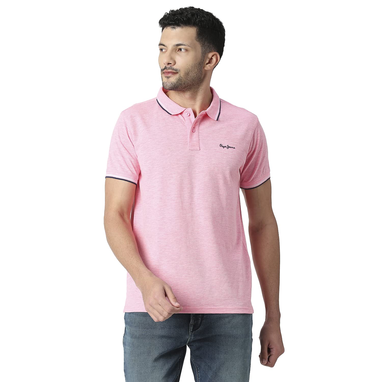 Pepe Jeans Booster Solid Stretch Slub Mel Polo, Pink, Xxl