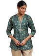 Libas WomenS Silk Blend Printed A-Line Kurtis (29109O_Green