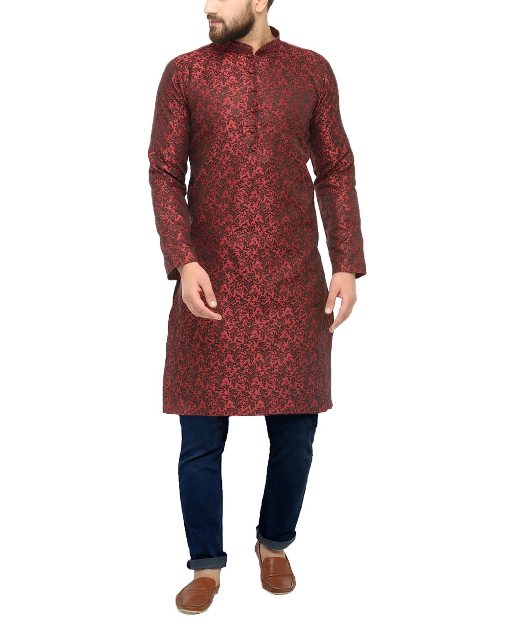 Jompers Mens Silk & Cotton Regular Kurta