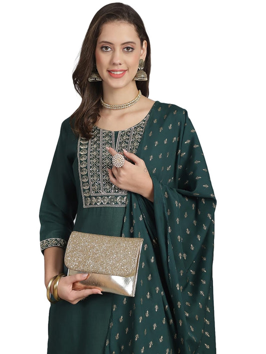 KLOSIA Women Embroidery Kurta and Pant Set with Dupatta | Embroidery | Kurta Set | Ethnic Set
