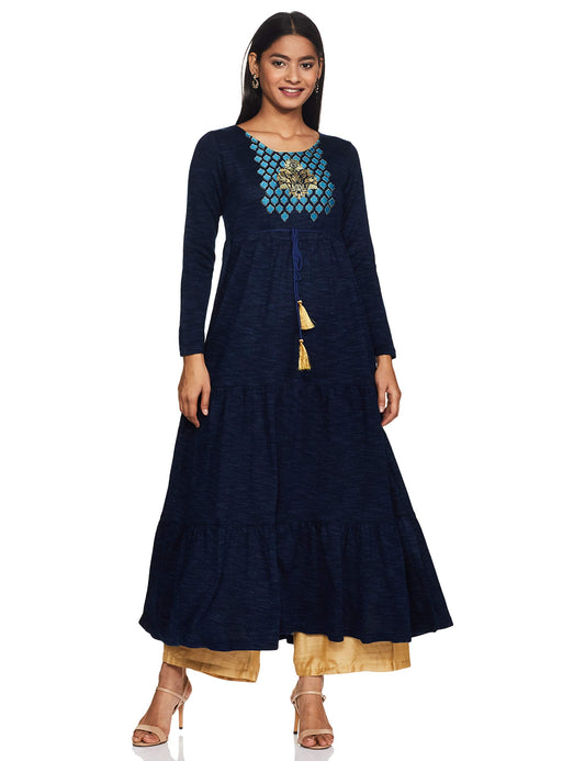 Aurelia Women's Wool Tribal Regular Kurta