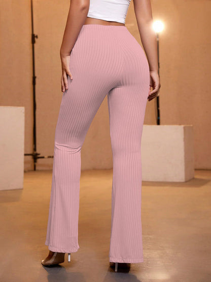 AVANOVA Peach Womens Yoga Dress Pants Stretchy Work Slacks Business Casual Office Flare Bell-Bottom/Boot-Cut Elastic Waist Regu