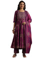 Libas Purple Silk Blend Printed Kurta Sets For Women