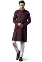 Toplot Kurta For Men || MenS Ethnic Wear Sequin Embroidered Cotton Blend Kurta Set || MenS Kurta (Men-Seq-Kurta-Set-5209-Wine-