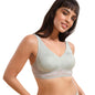 Enamor Womens Nylon Blend Non Padded Wire Free Full Coverage Bra Green