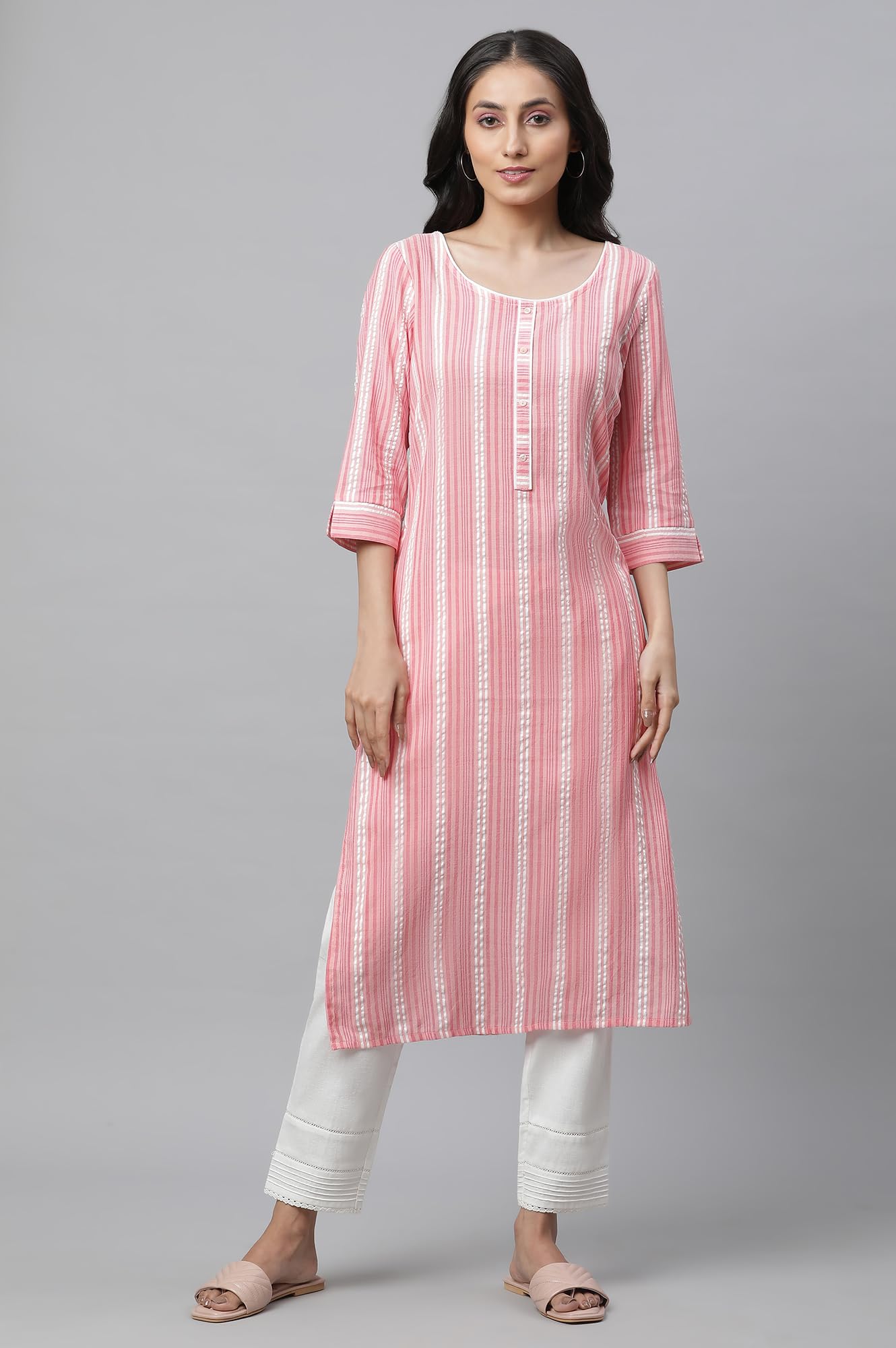 Aurelia WomenS Viscose Regular Kurta (24Fea14450-704183_Desert Flower