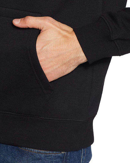 ADRO Men's Cotton Hooded Hoodie (H20-M-DBA-BL_Black)