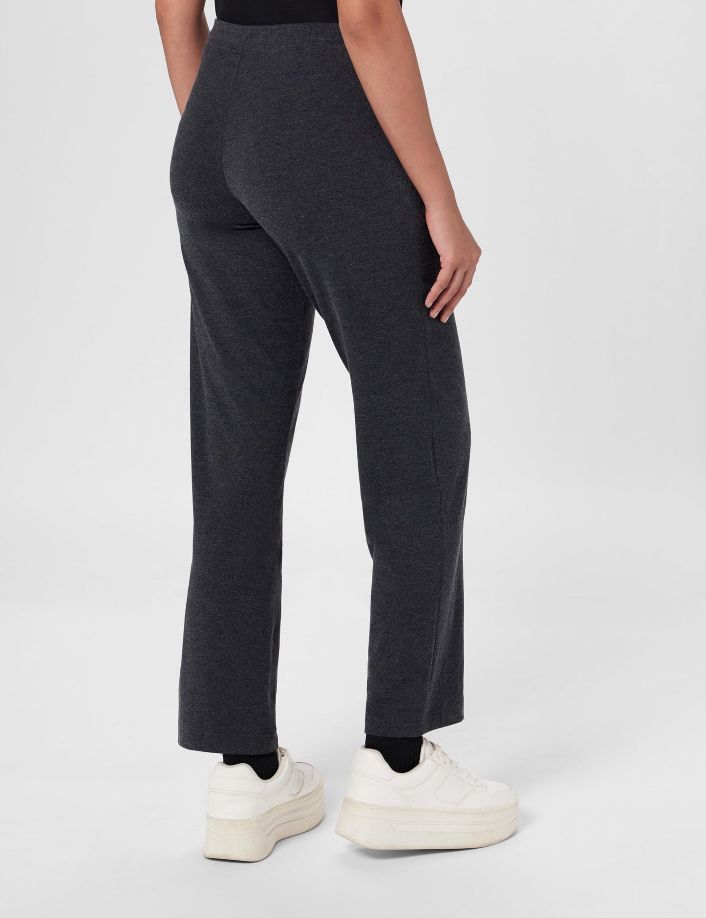 Enamor Essentials Womens Mid Rise Slim Fit Straight Leg Breathable Stretch Cotton Lounge Pants with Drawstring and Invisible Zip