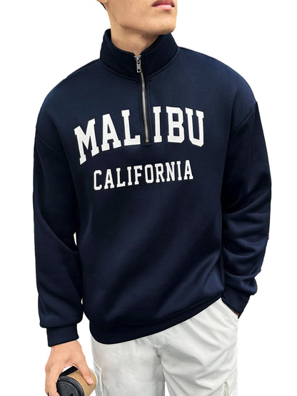 Noble Monk MenS Relax Fit Sweatshirts | Drop Shoulder High Neck Zipper | Long Sleeve Sweatshirts For Men