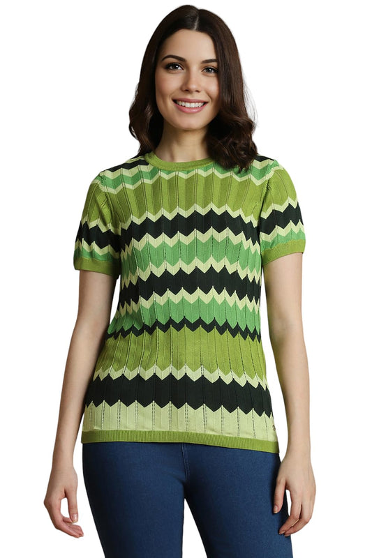 Allen Solly Women Casual Round Neck Top