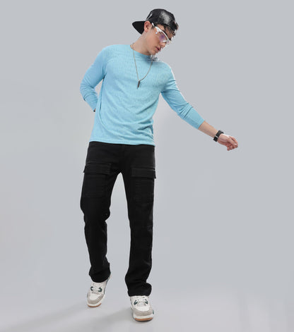 SHODOX Mens Solid Polycotton Round Neck Full Sleeve Regular fit Tshirt (Pack of 1)