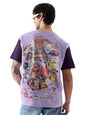The Souled Store Official F.R.I.E.N.D.S: Doodle FusionTalent Men and Boys Regular Fit Half Sleeve Graphic Printed Cotton Purple