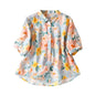 Gufrina WomenS Peach Floral Printed Button-Down Shirt With Collar Neck And Half Sleeves | Lightweight Relaxed Fit Shirt For Cas