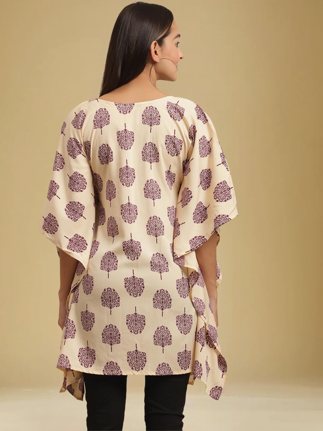 Tee Projekt Casual Crepe Kimino Sleeves Womens Kaftan Dress ll Kaftan Casual & Everyday Kurta (Pack of 2) Green-Maroon